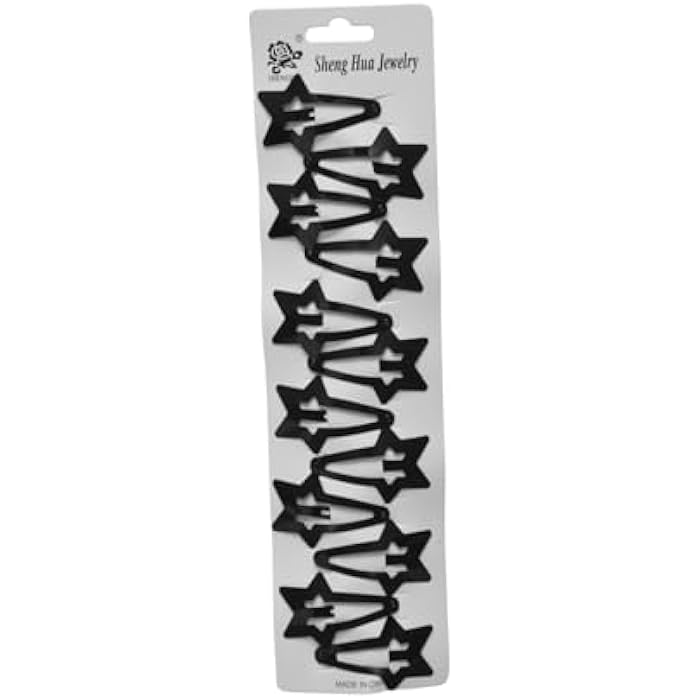 Dahpne 12-Piece Star Hair Clip Set For Girls - Black - Image 1